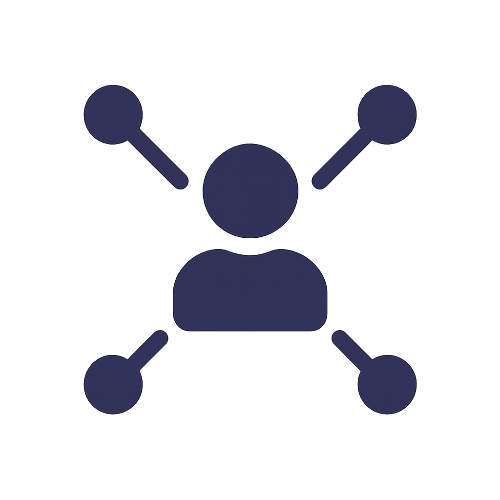 Networking mapping and personal brand activation icon